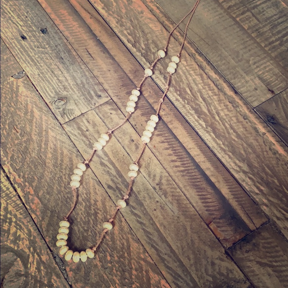 J Crew pearl on a string necklace